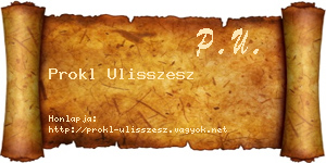 Prokl Ulisszesz névjegykártya